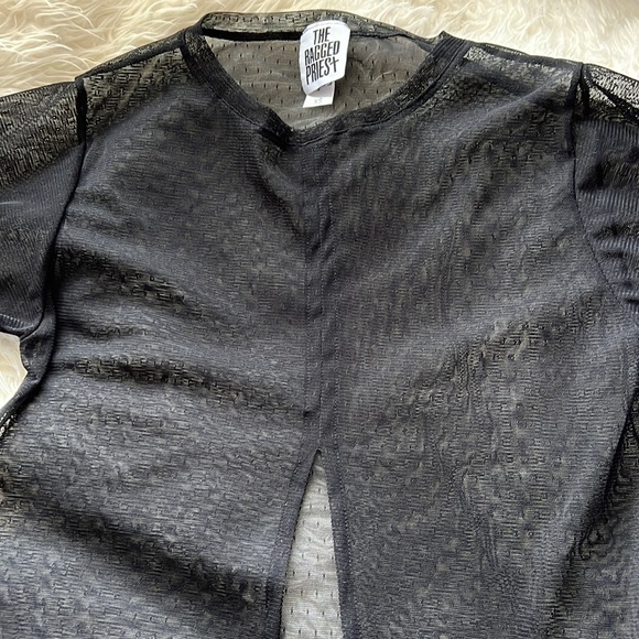 NWOT The Ragged Priest Slice Front Maxi Sheer T-Shirt Dress Black Size XS - Picture 5 of 11